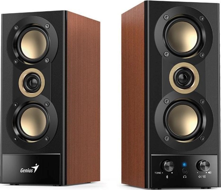 Genius g�o�niki SP-HF800BT, 2.0, 20W, czarno-br�zowy, Bluetooth 5.3