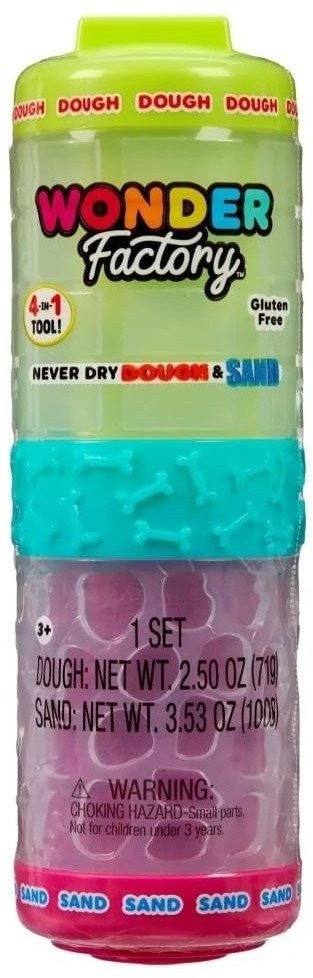Wonder Factory Never Dry Dough&Sand Green Pink
