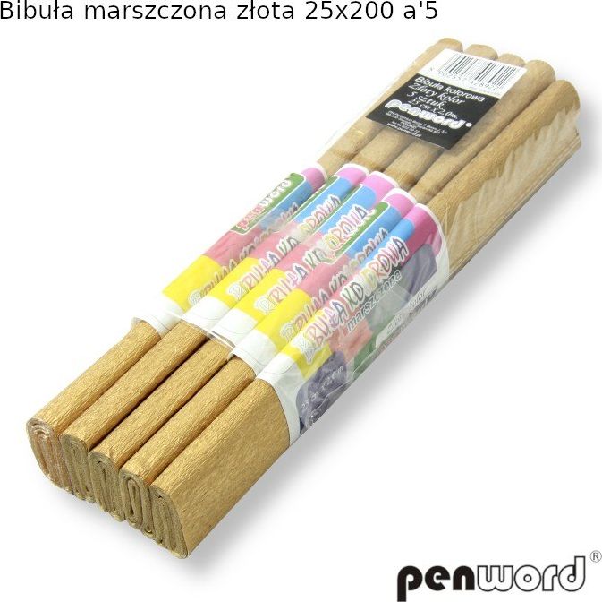 Polsirhurt Bibuła marszczona złota 25x200cm 5szt