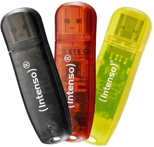 Intenso Rainbow Line 8GB USB Stick 2.0 Multipack x3 bunt