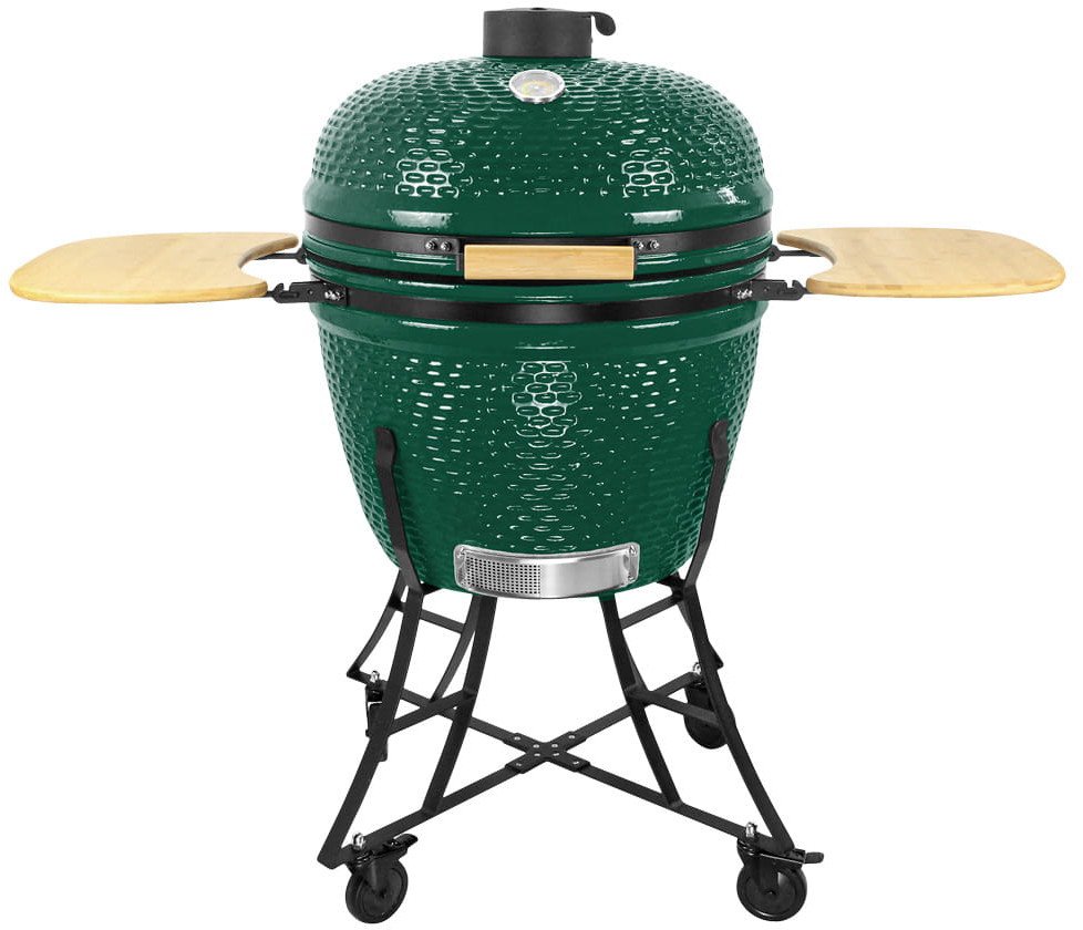 GRILL CERAMICZNY WĘGLOWY 26" Z POKRYWĄ I PÓŁKAMI BOCZNYMI