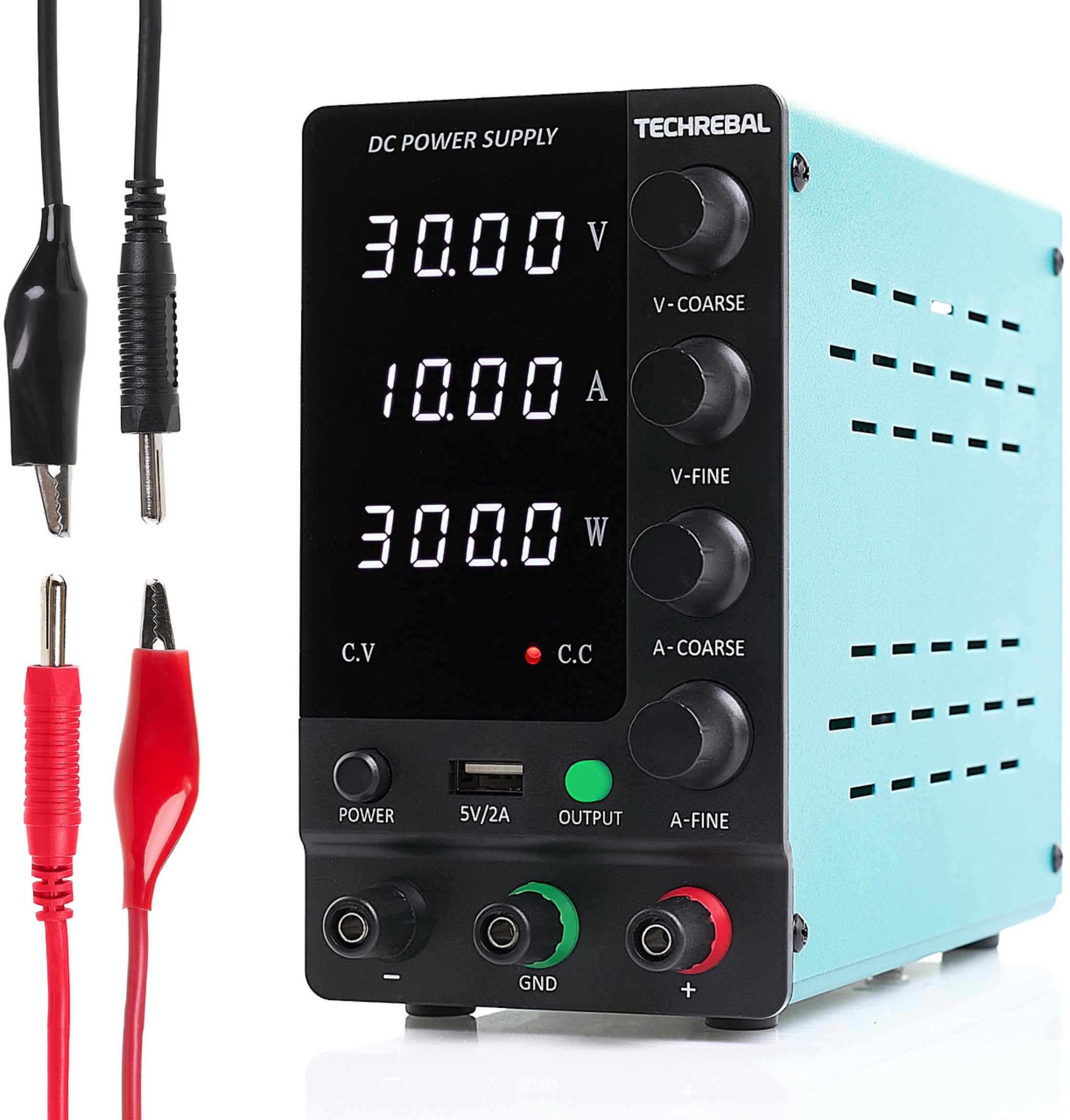 Mocny Zasilacz Laboratoryjny Serwisowy Techrebal SPS-C1203 120V 3A USB 5V Kable