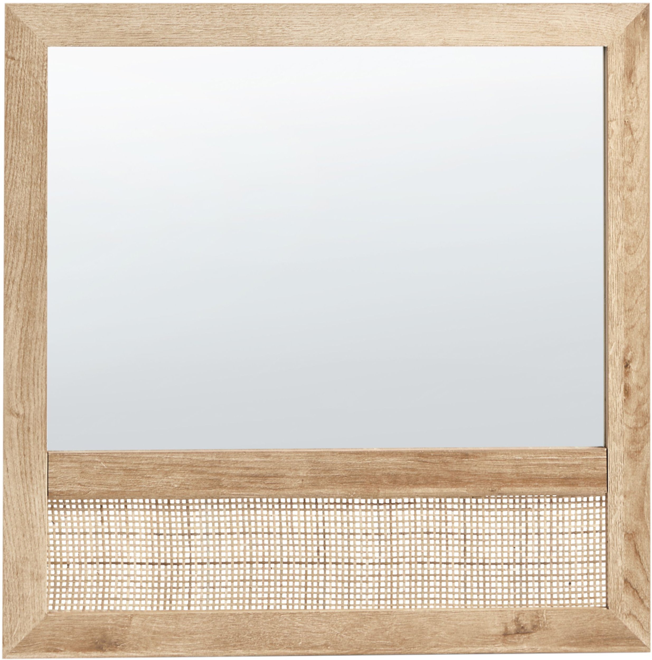 Lustro ścienne ROSELL 60 cm 60 cm MDF Jasnobrązowy