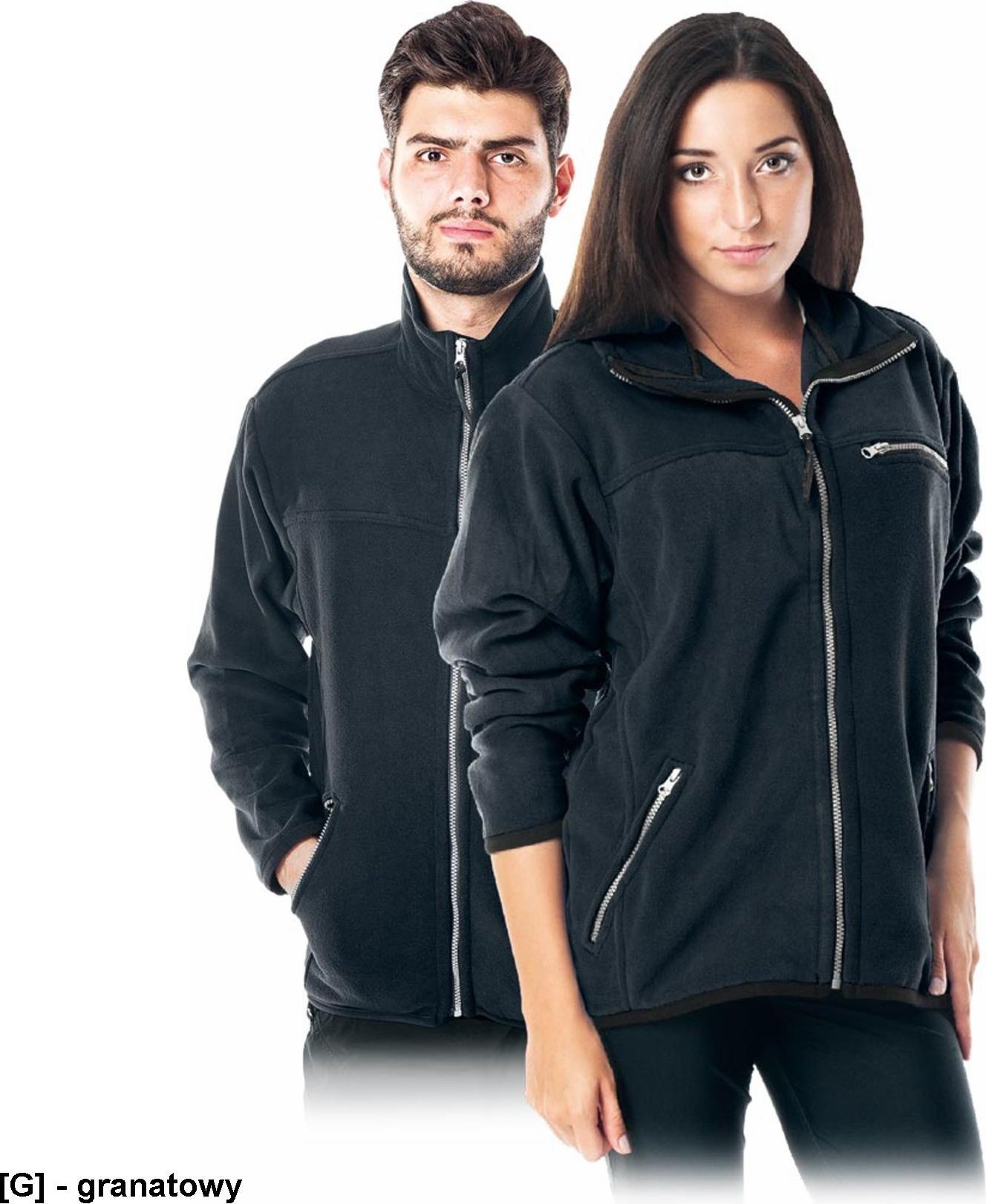 R.E.I.S. POLAR-HONEY - bluza, miły w dotyku krótko strzyżony polar, 100% poliester 290 g/m2, suwak, 3 zasuwane kieszenie - granatowy XS