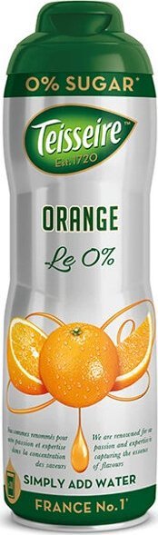 Teisseire Syrop koncentrat pomarańcza Bez cukru 600ml - Teisseire