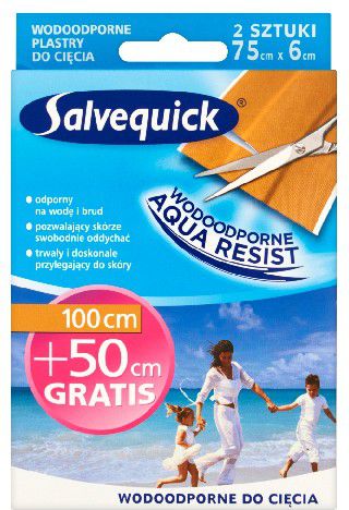Salvequick Plastry Aqua Resist wodoodporne do cięcia 150cm