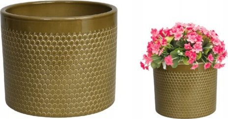 Cermax Osłonka ceramiczna na kwiaty pistacjowa ozdobna 12 cm Lazur