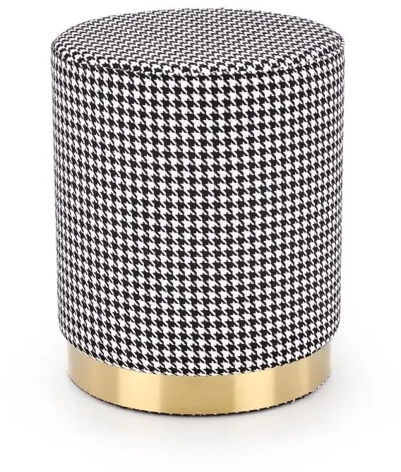 Pufa ARUNA czarna/biała/złota HALMAR