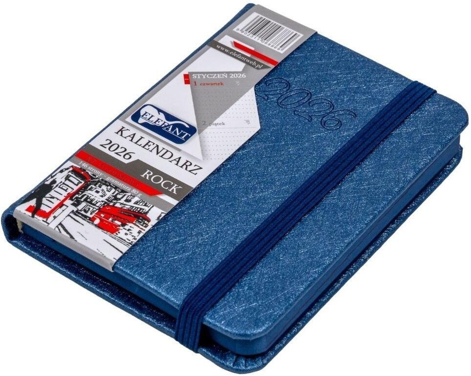 Kalendarz 2026 A7 tyg Rock szafirowy