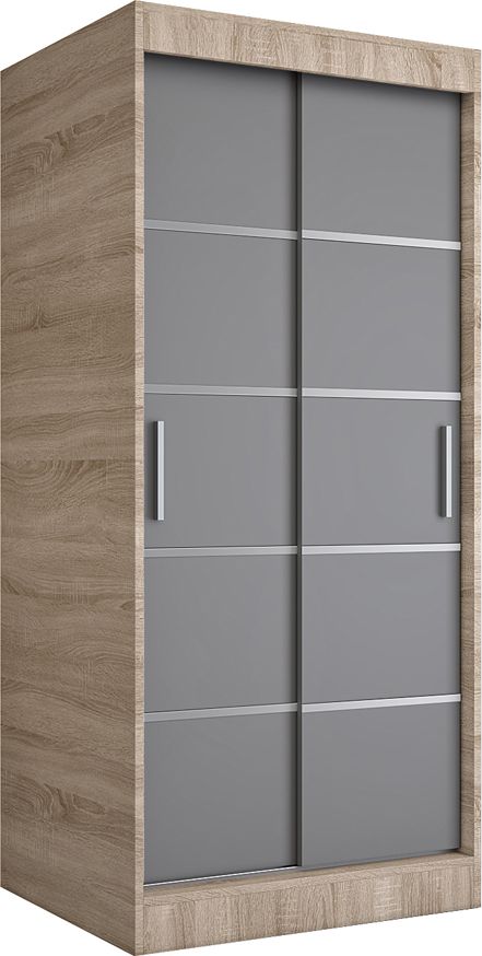 Elior Szafa przesuwna w kolorze dąb sonoma + antracyt - Livia 2X