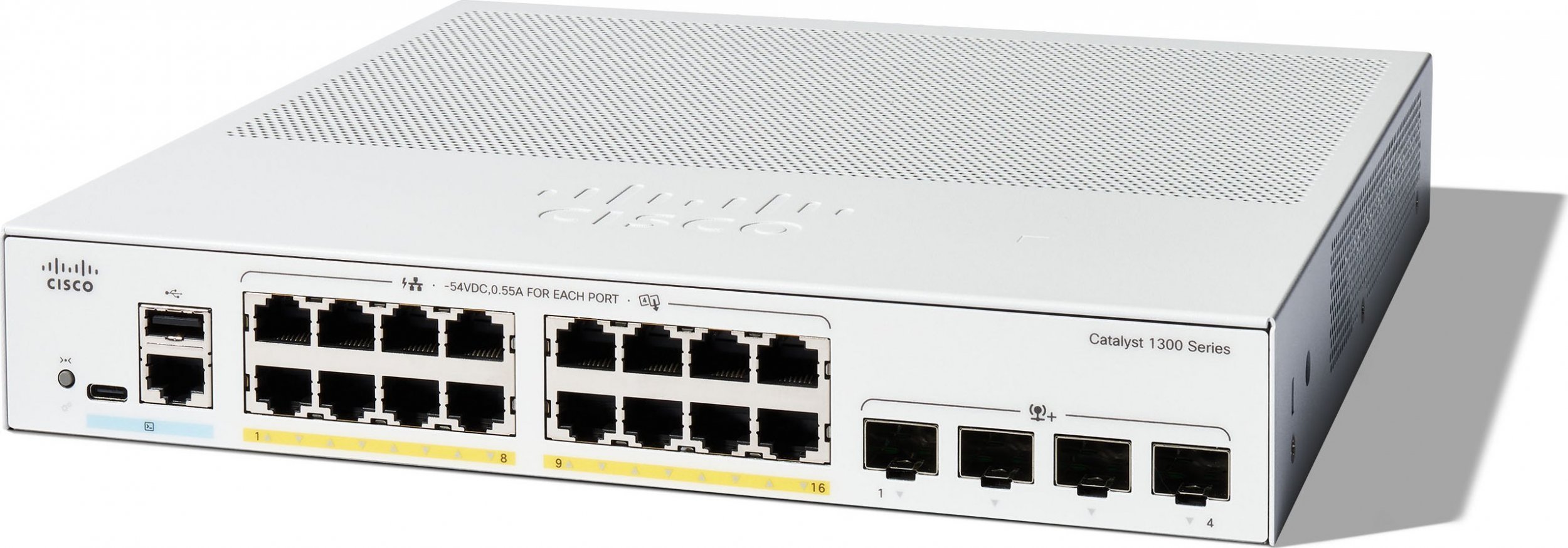 Switch Cisco CISCO Catalyst 1300 16-Port Switch / PoE+ with 120W power budget / 4 x 10G SFP+ Uplinks