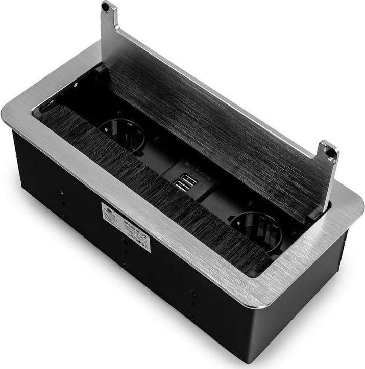 DM Gniazdo meblowe 2 x gniazdo 230V, 2 USB V2 (kolor czarny)