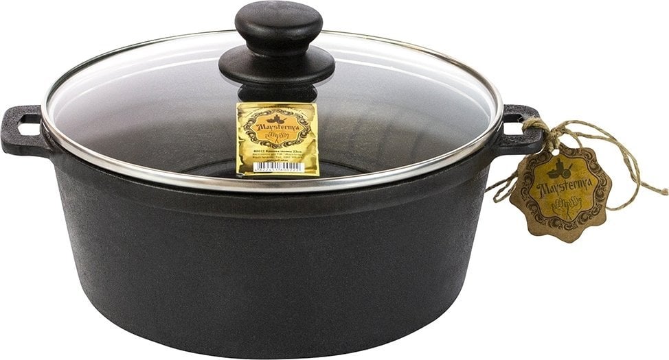 Maysternya Cast iron pot with glass lid Maysternya, 6 l, T404C3