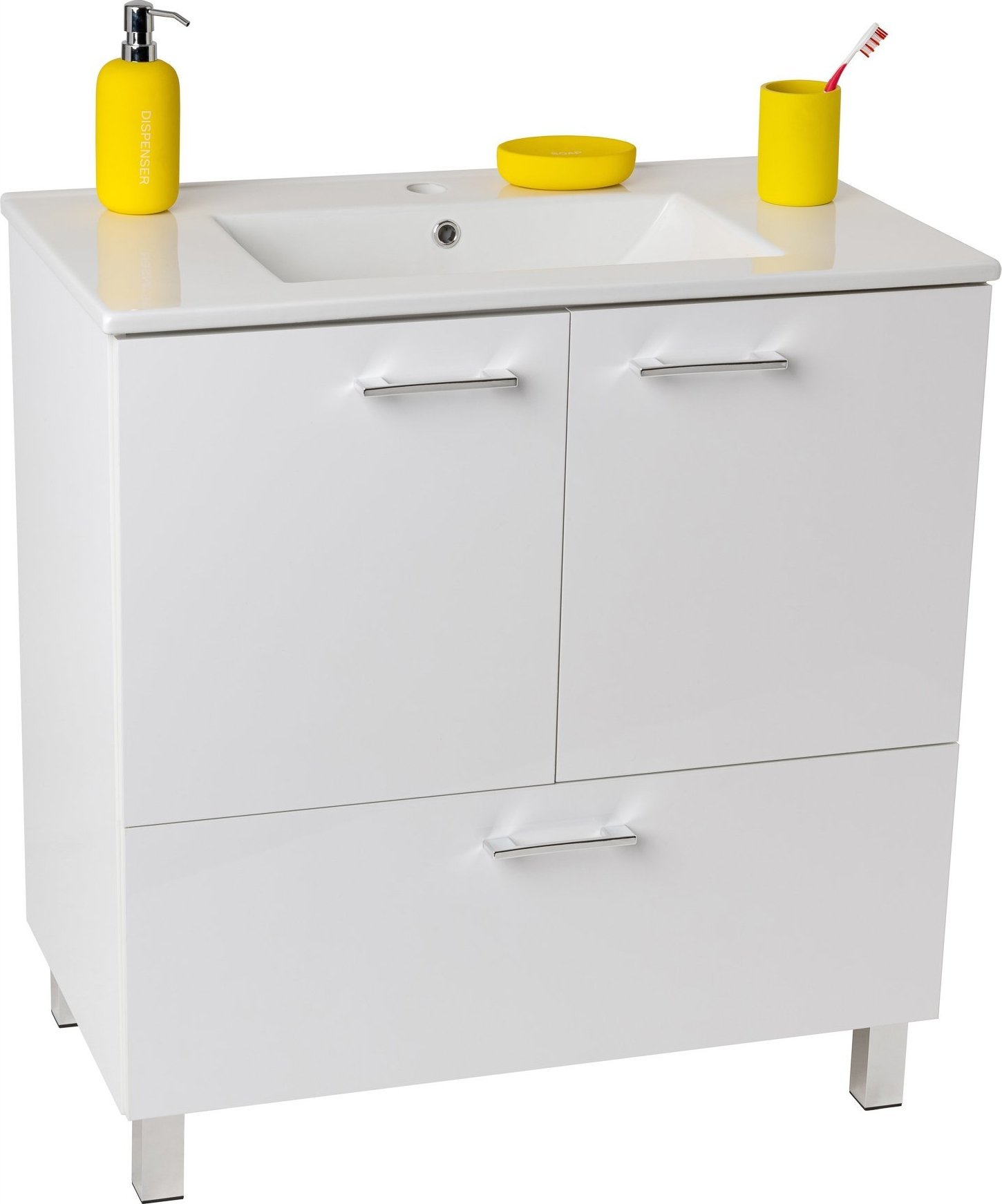 Stamar Szafka łazienkowa z umywalką stojąca połysk 80 x47