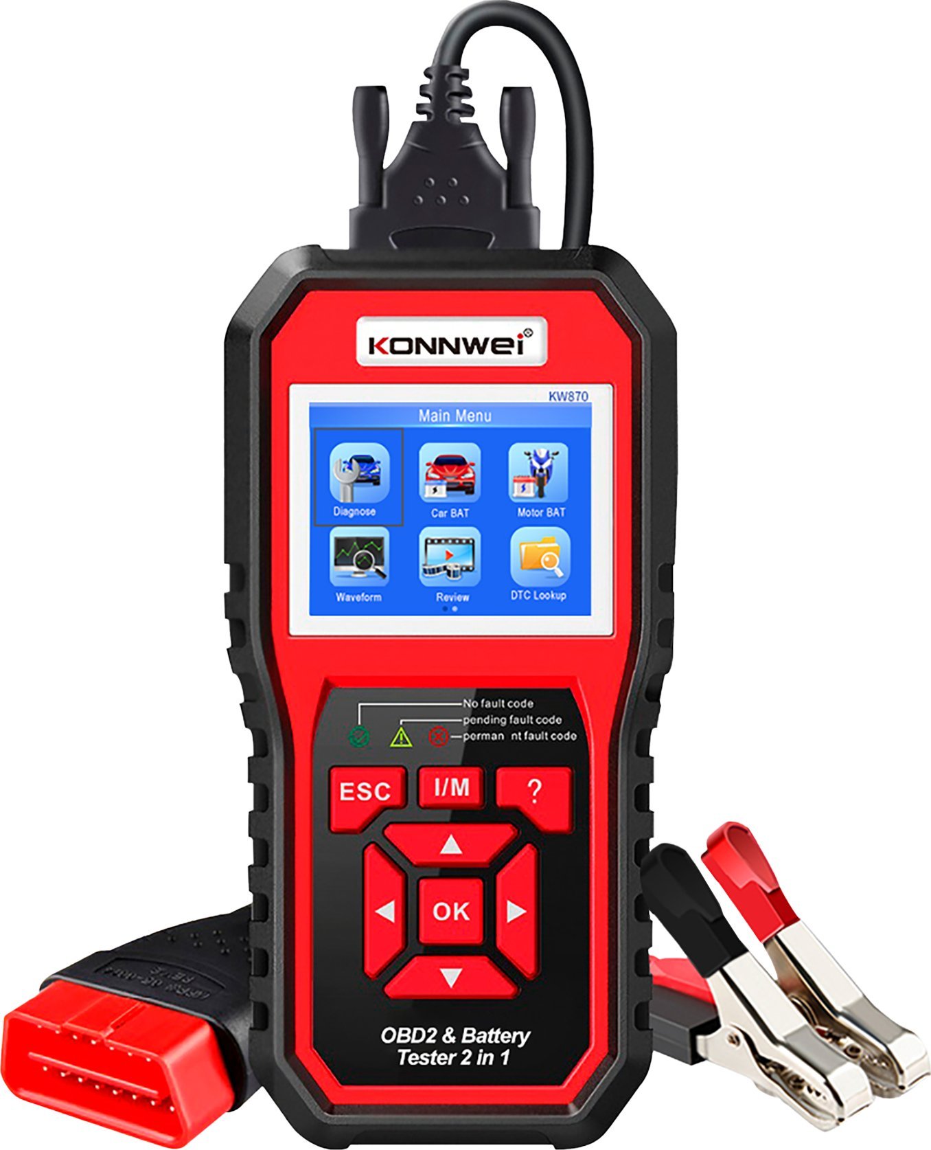 Konnwei Miernik diagnostyczny, skaner OBD2, tester baterii Konnwei KW870