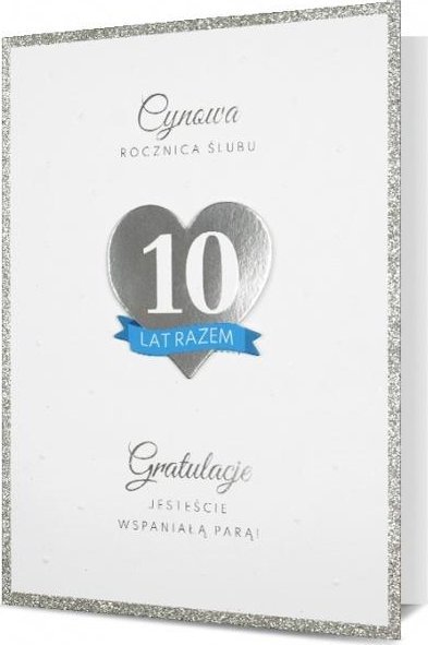 Pan Dragon Karnet B6 HM-200 10 Rocznica ślubu, serce HM200-2525