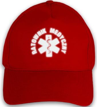 Promostars Czapka classic odblaskowa RATOWNIK MEDYCZNY - czerwona