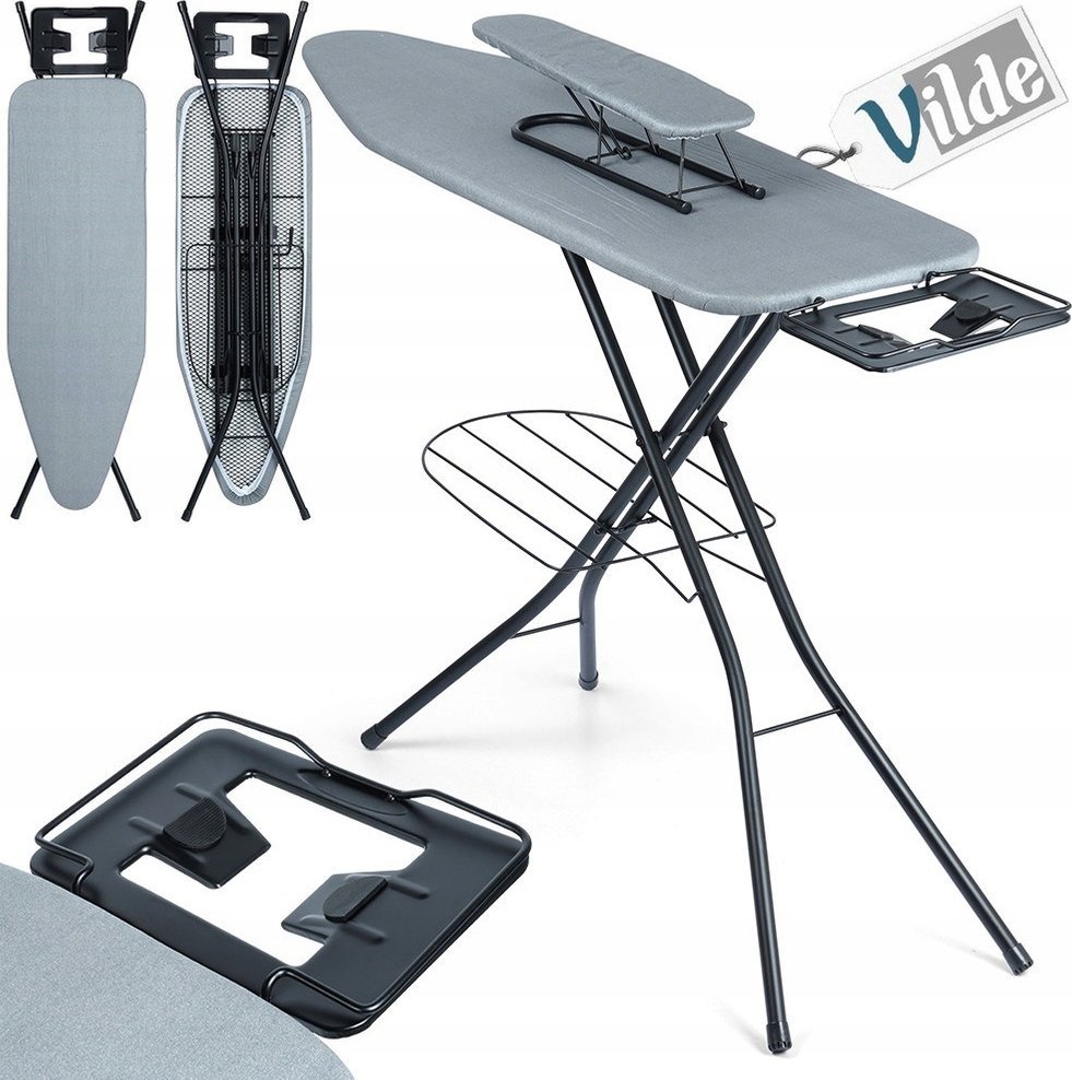 Vilde Deska do prasowania z rękawnikiem szara 140x39x92 cm