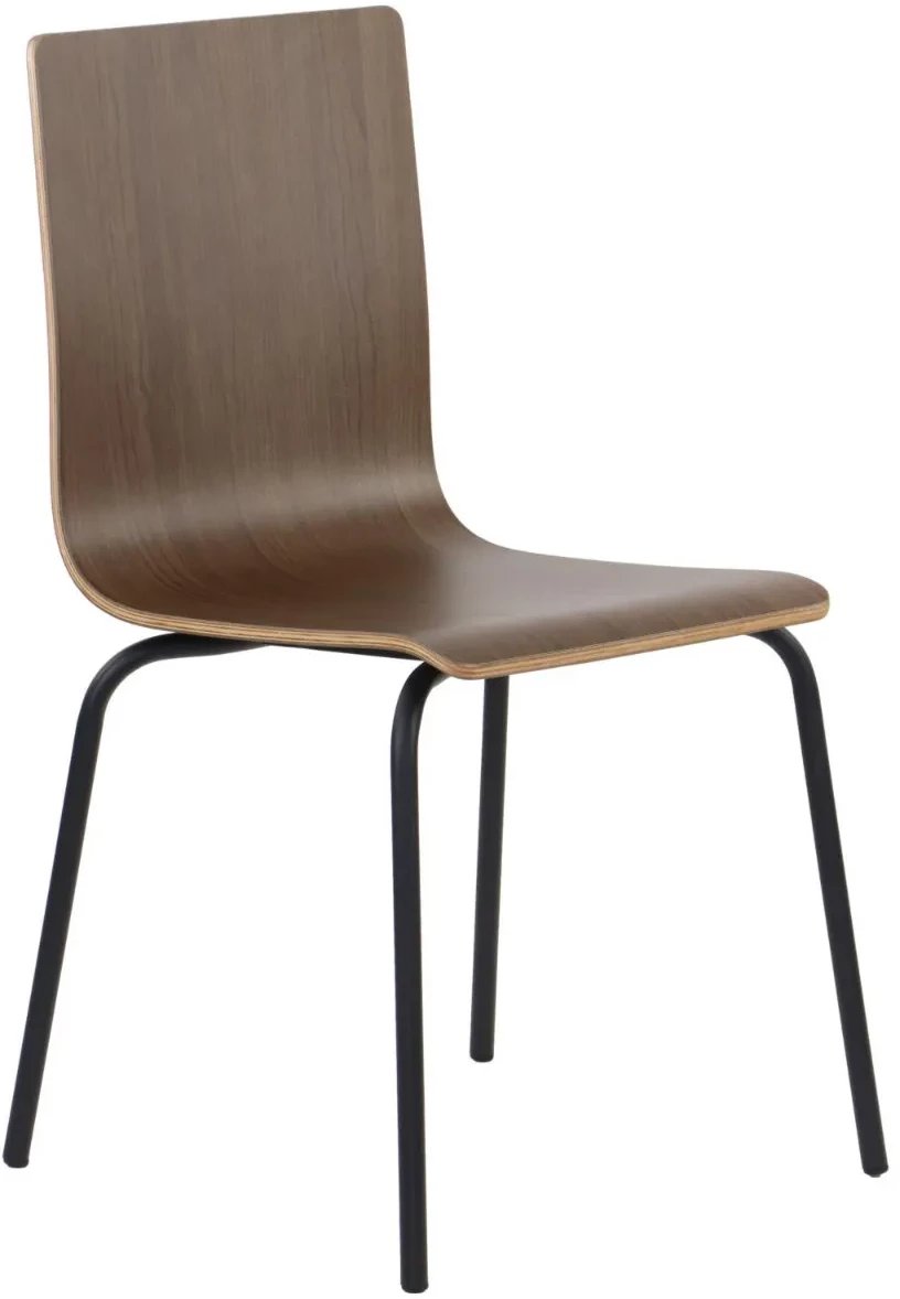 Krzesło ze sklejki laminowanej WERDI B ciemny orzech/czarne STEMA