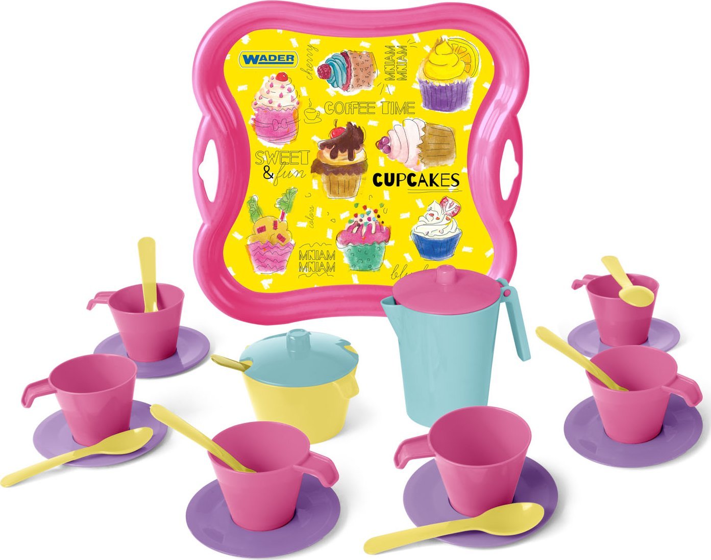 Wader ZESTAW KAWOWY Z DZBANKIEM NA TACY 23 elementy 22111 WADER