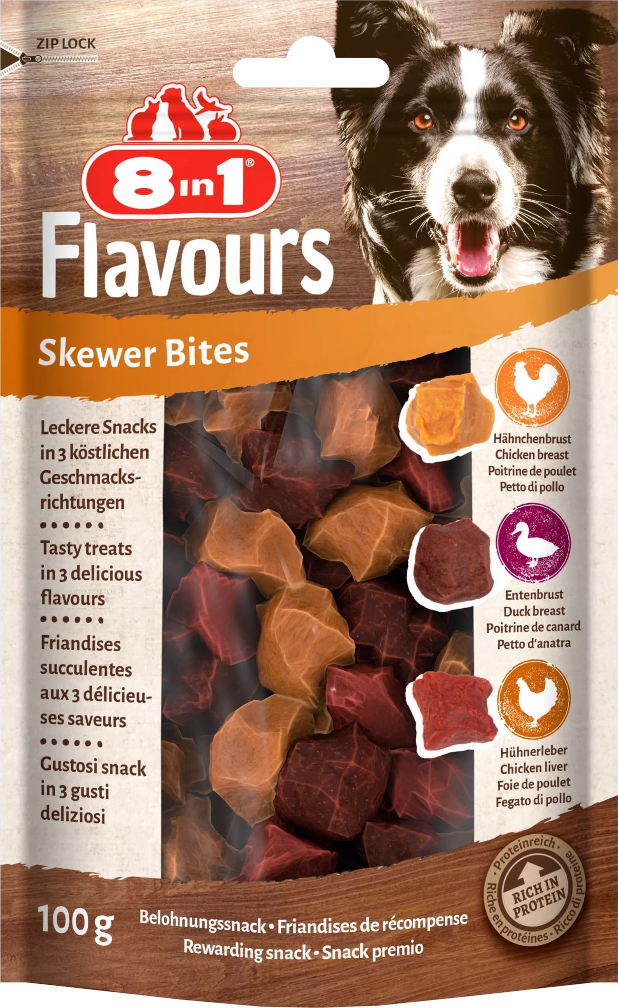 8in1 Przysmak FLAVOURS Skewer Bites 100g
