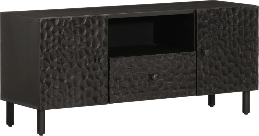 vidaXL Szafka pod telewizor, czarna, 105x33x46 cm, lite drewno mango