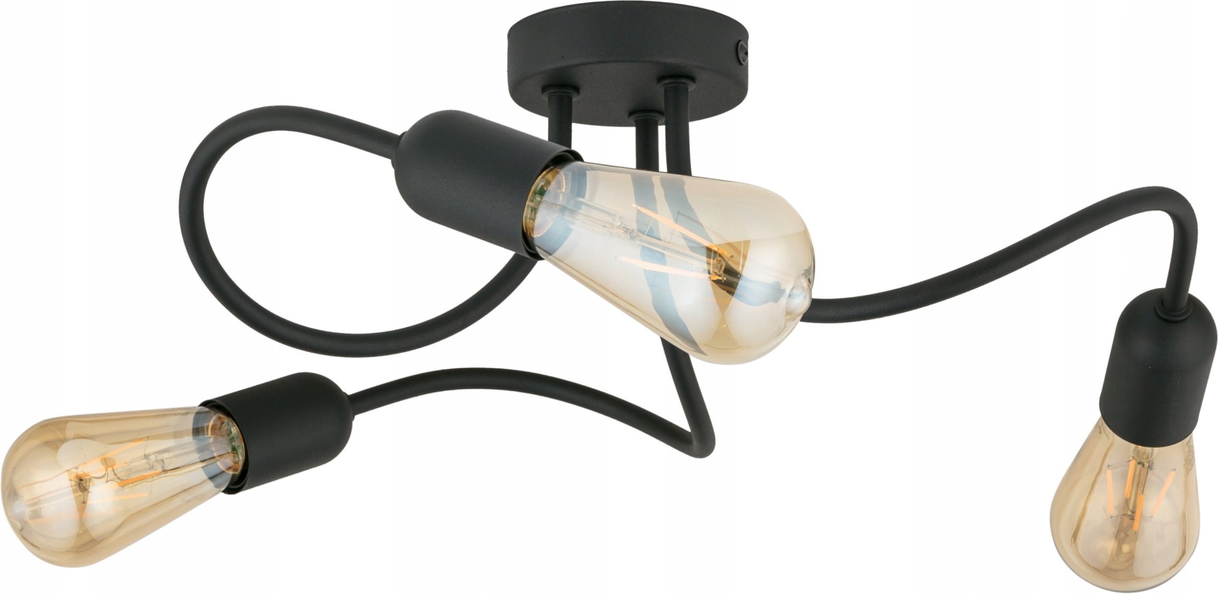 TK Lighting Wave Black 4407 plafon lampa sufitowa 3x40W E27 czarna