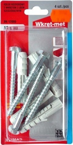Wkręt-met Kołki rozporowe z łbem sześciokątnym 12x80 4 szt
