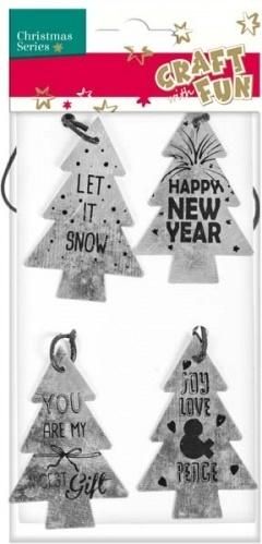 Craft with Fun Ozdoba dekoracyjna zawieszka metalowa 4szt.