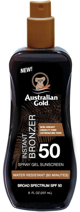 Australian Gold Żel W Sprayu Z Bronzerem SPF50