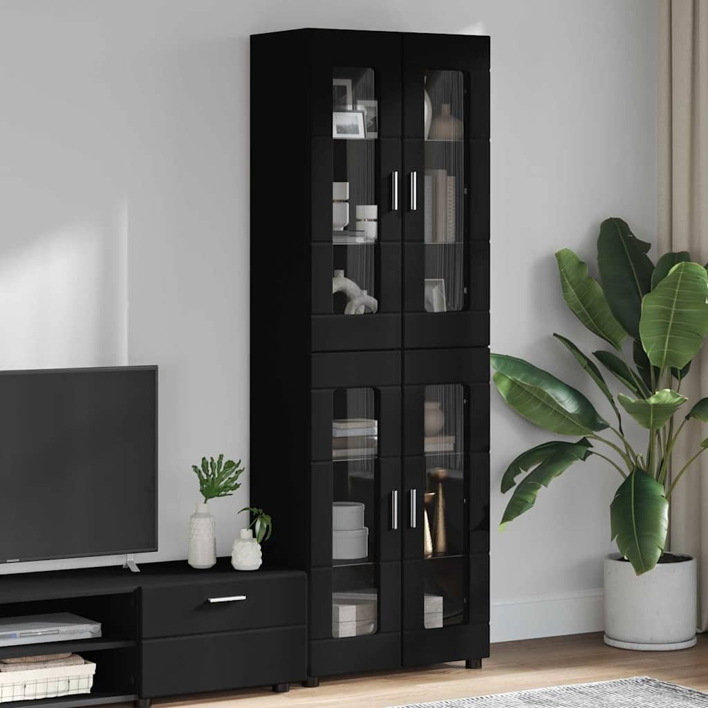 vidaXL Highboard Czarny 60 x 35 x 182 cm