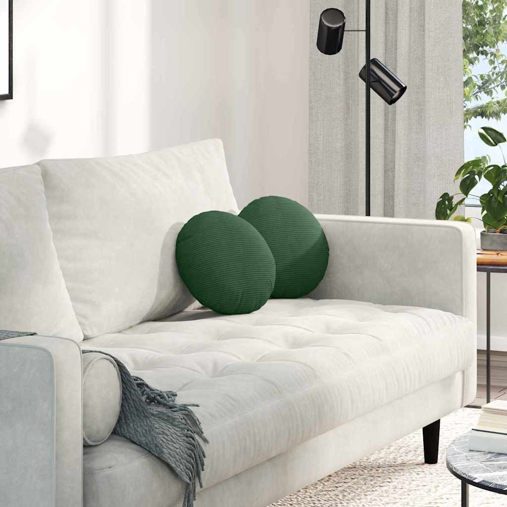 vidaXL Poduszki na siedziska 2 pcs Ciemna zieleń 30 cm