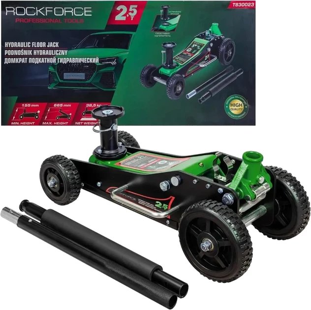 Rockforce Podnośnik hydrauliczny 2.5t (h min 155mm, h max 665mm)
