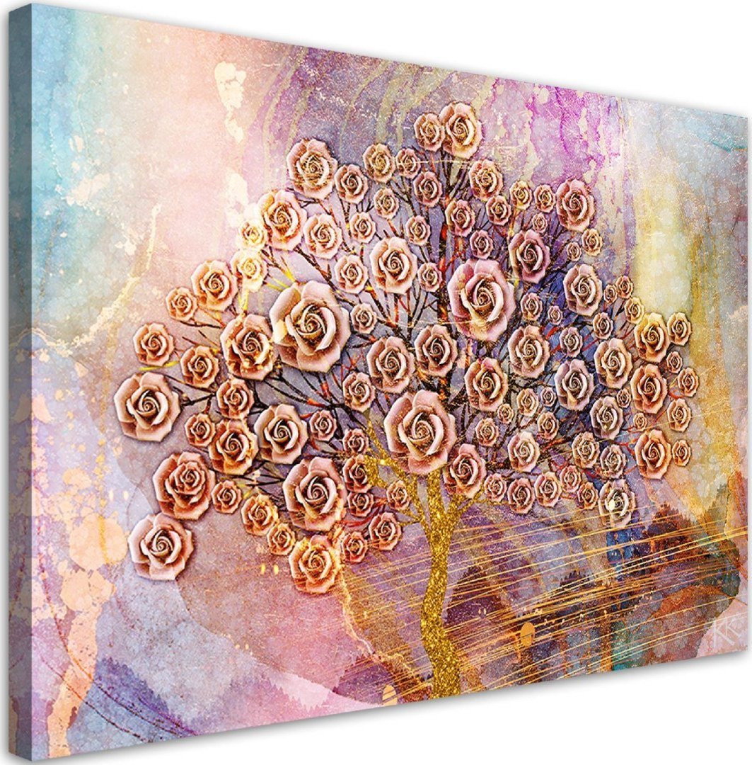 Feeby Obraz na płótnie, Kwiaty drzewo życia - 120x80