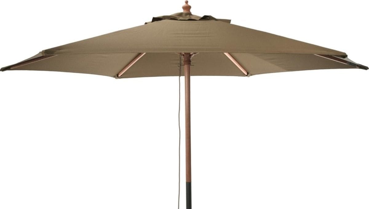 PARASOL OGRODOWY DREWNIANY 250CM SKŁADANY PIASKOWY