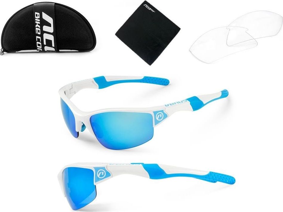 Accent Okulary Venus biało-niebieskie 2 pary soczewek uniwersalny