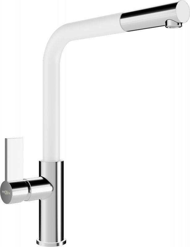 Bateria kuchenna Mexen Flora stojąca biały z chromowanym korpusem