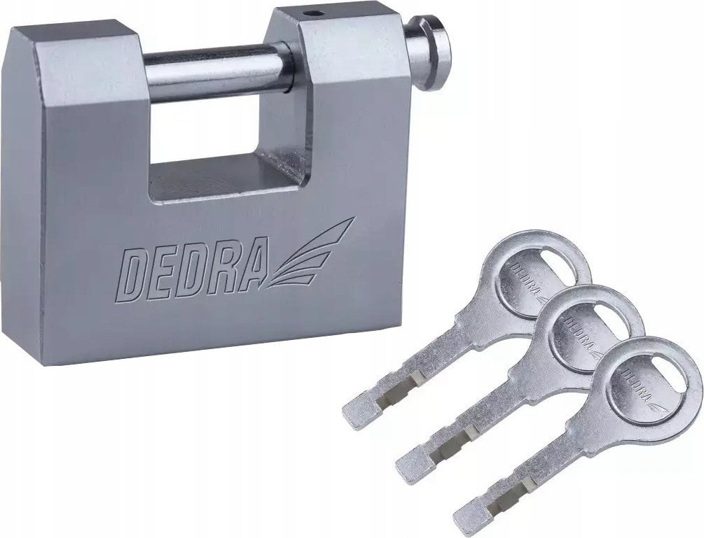 Dedra Kłódka trzpieniowa żeliwna niklowana 50mm, satynowa