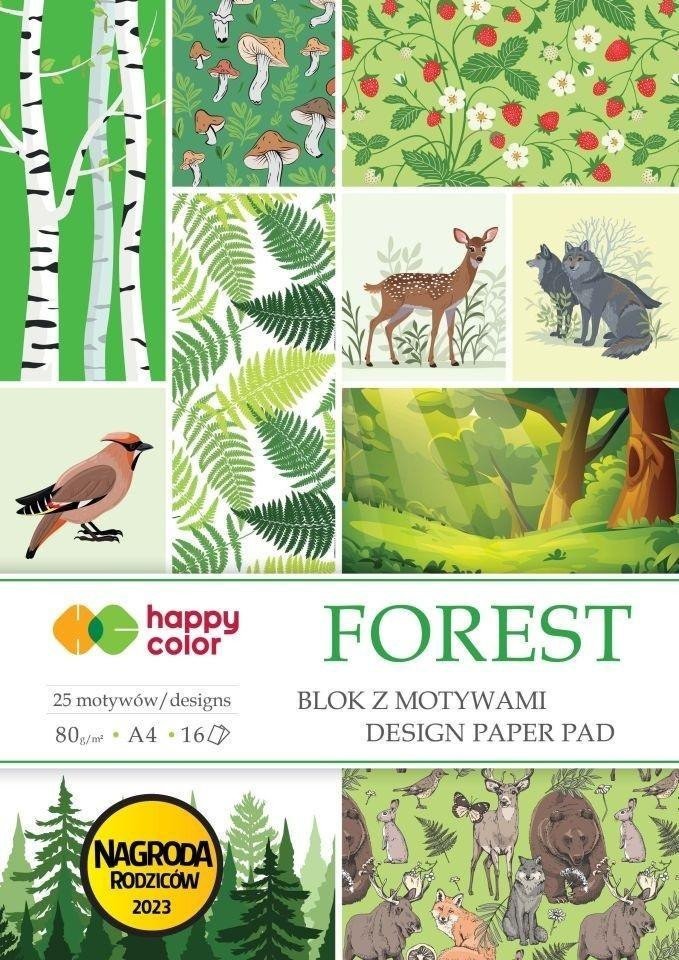 Blok z motywami Forest 80g/m2 A4 16 ark HAPPY COLO