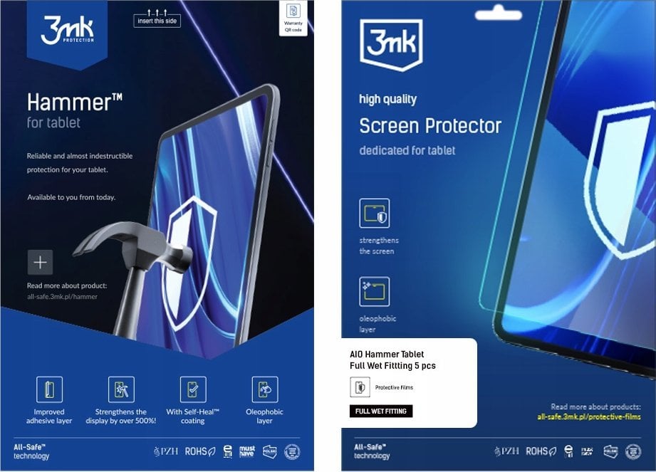 3MK All-Safe - AIO folia Hammer Full Wet Fitting Tablet, 5 szt.