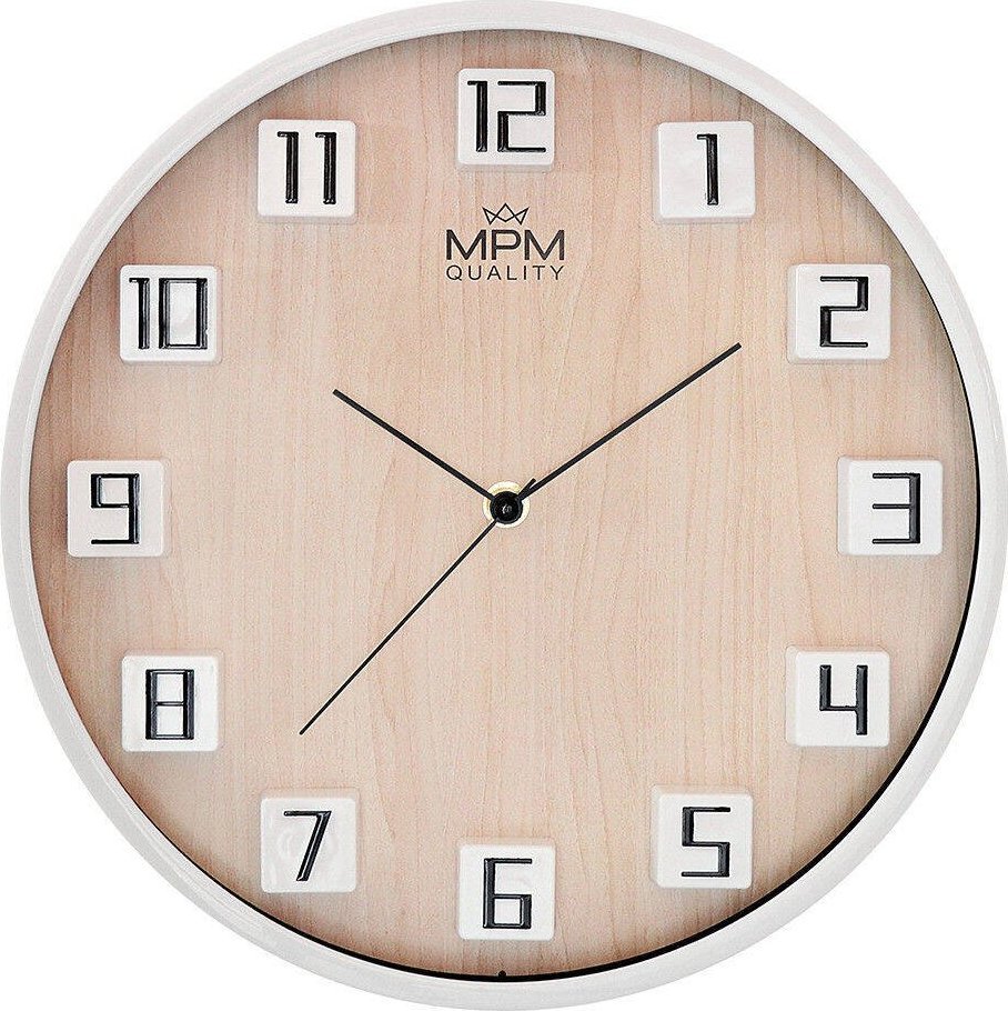 MPM Zegar ścienny MPM E01.4289.0053 fi 30 cm Czytelny cichy