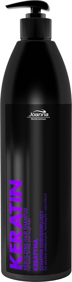 Joanna Profesjonalna Stylizacja Pielęgnacja Szampon z keratyną do włosów osłabionych,łamliwych i szorstkich 1000 ml