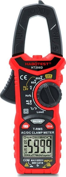 Habotest Cyfrowy miernik cęgowy Habotest HT206D True RMS, NCV, LPF