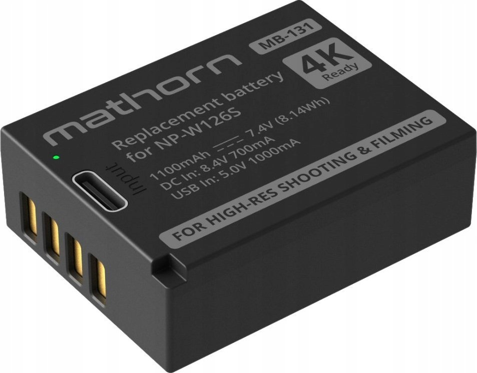 Akumulator ExtraLink Bateria Mathorn MB-131 1100mAh USB-C zamiennik NP-W126S