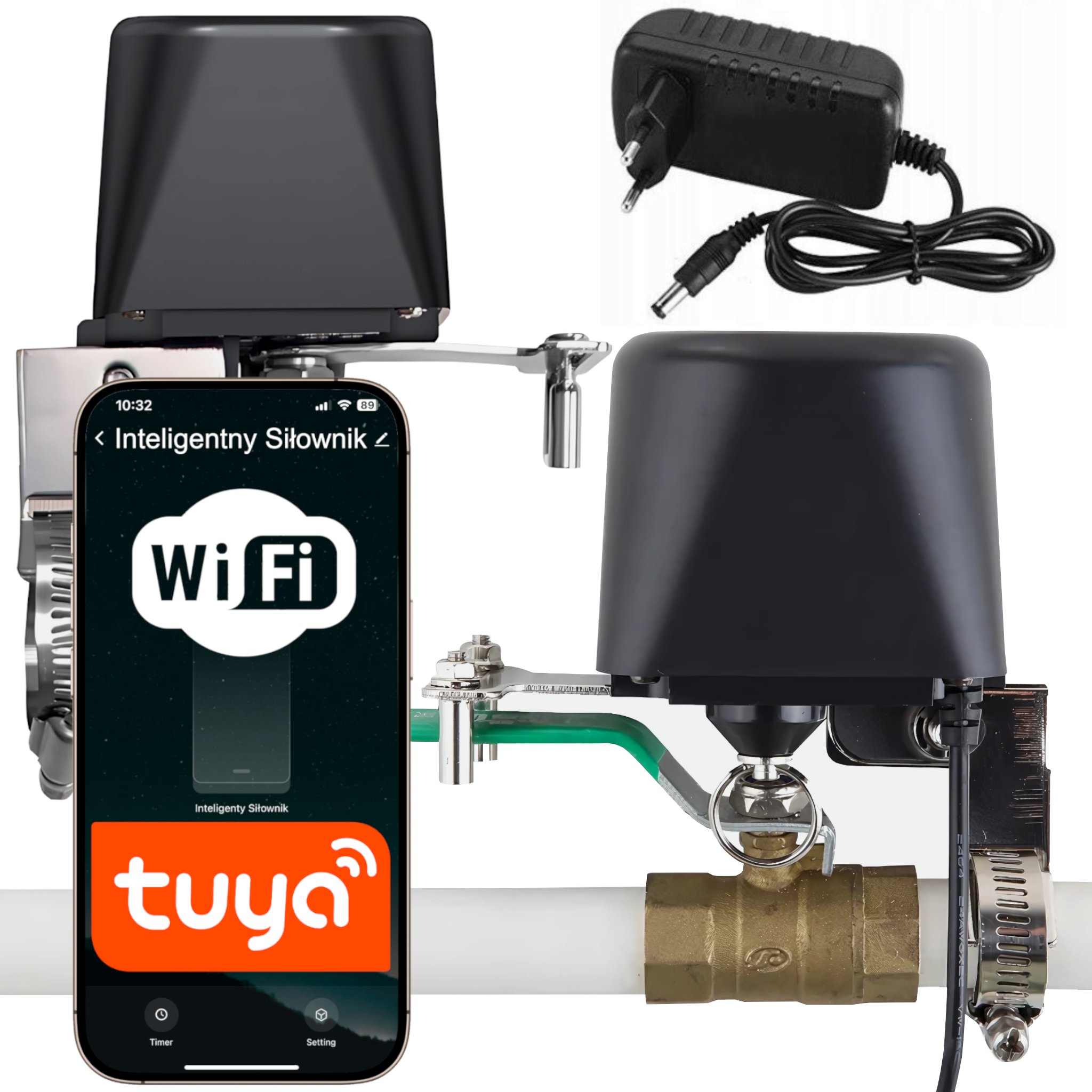 Inteligentny Siłownik Do Zaworu Wody Gazu Zawór TUYA Smart Smartlife WiFi [EUROLOOK TU-017-VA]