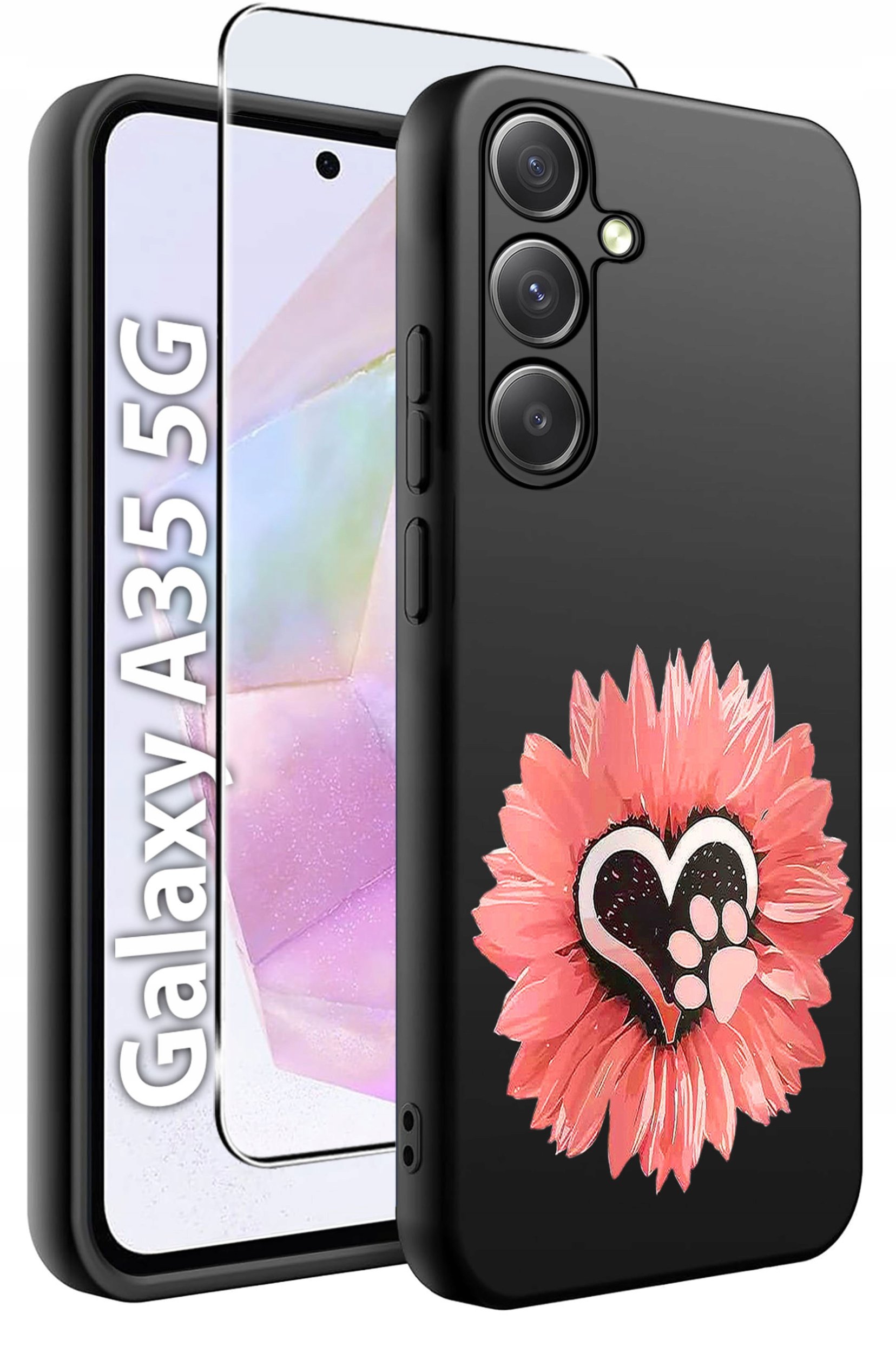 ETUI do Samsung A35 5G WZORY | SILIKONOWE MATT CASE + SZKŁO HARTOWANE 9H