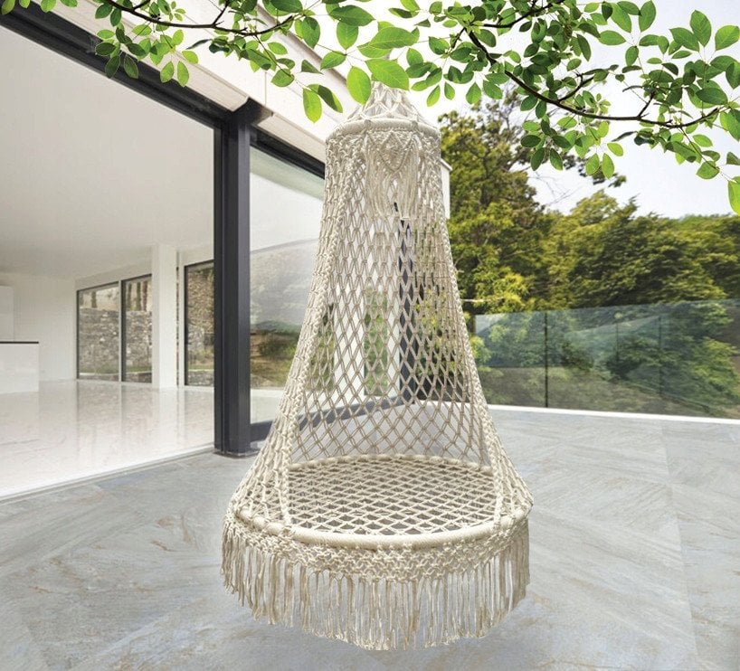 HK4 HAMAK FOTEL WISZĄCY PLECIONY GNIAZDO QUEEN