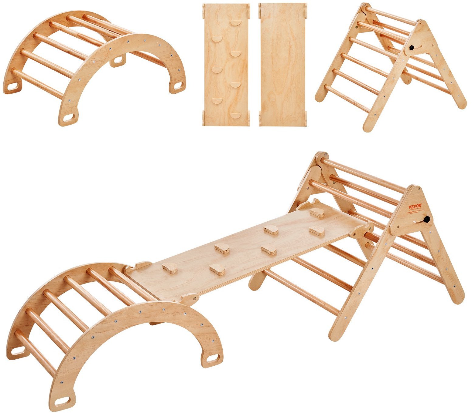 Drewniany Domowy Plac Zabaw dla dzieci Drabinka Ścianka Trójkąt 5w1