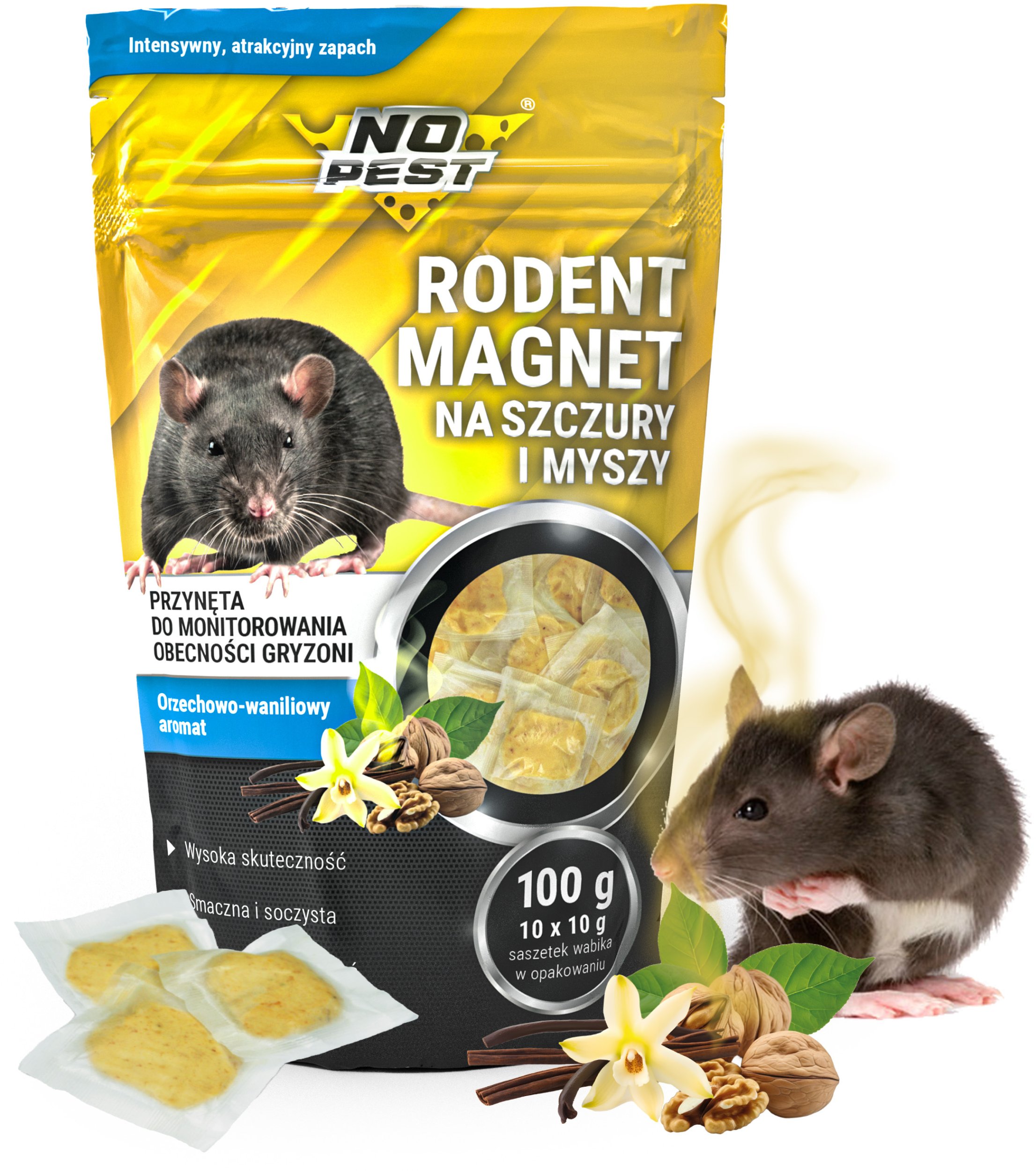 Wabik Przynęta Zanęta na Szczury Myszy Gryzonie do Pułapek Chwytaczy Łapek Myszołapek Przeciw Gryzoniom "Rodent Magnet" 100g