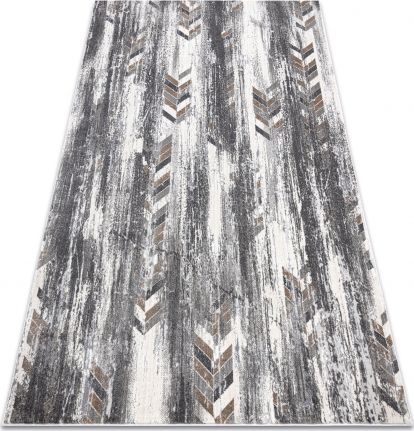 Dywany Łuszczów Dywan NOBLE nowoczesny 9732 47 Jodełka, vintage przecierany - Strukturalny, dwa poziomy runa szary / beż, 140x190 cm